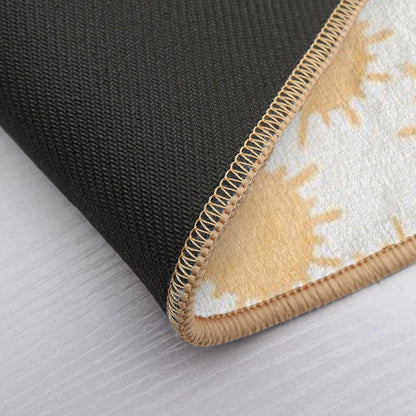 Warm Good Vibes Boho Sun Pattern  Eco-Friendly Bath Mat