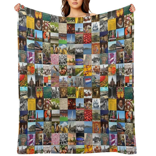 Typical Netherlands Collage of History And Holland Versatility Throw Blanket