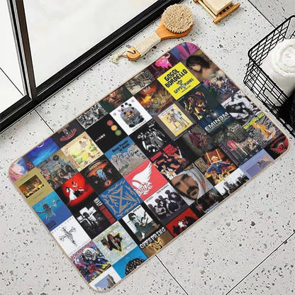 Retro Album Cover Collage Durable Bath Mat