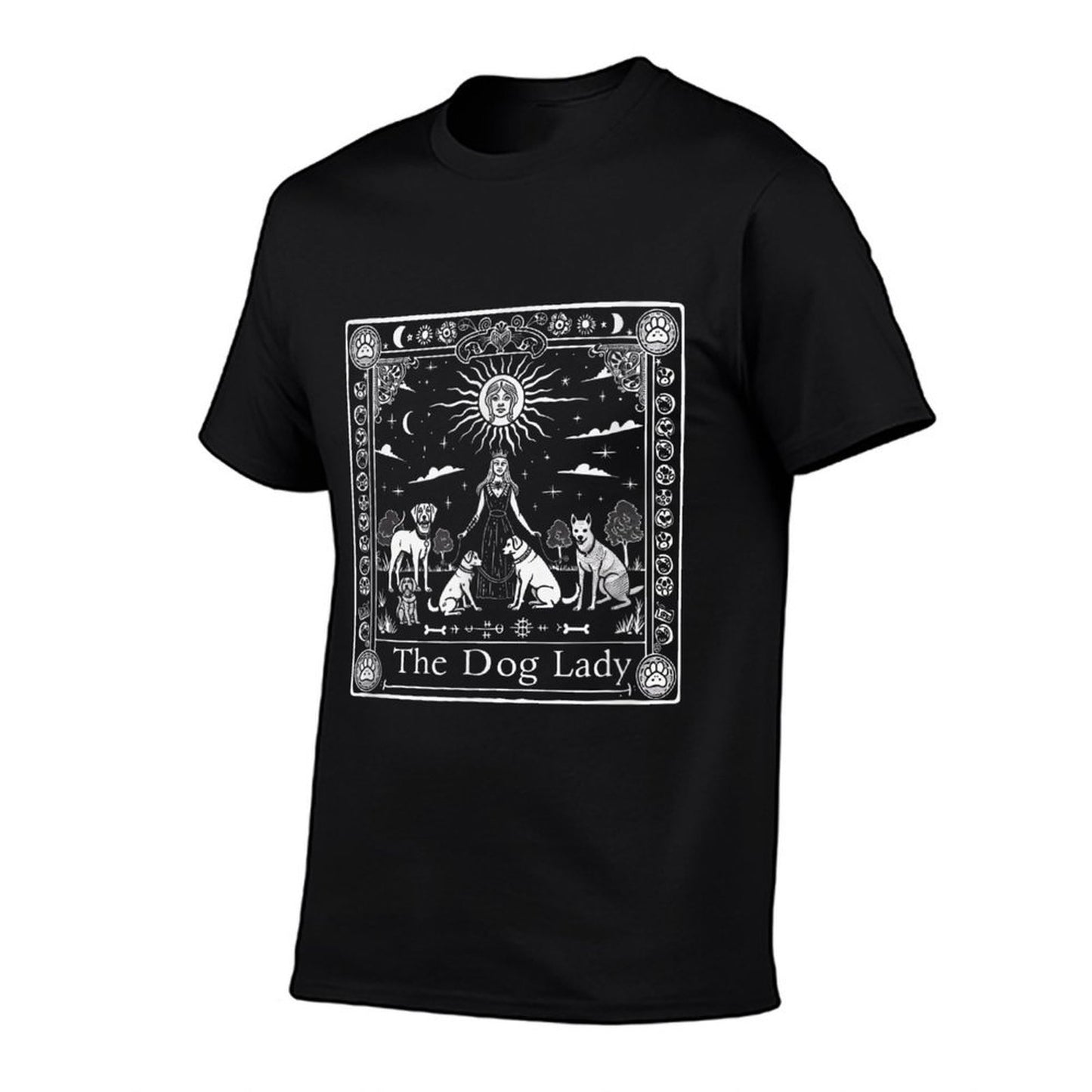 Tarot Dog Lady Vintage Pet Lover  Tagless Design T-Shirt
