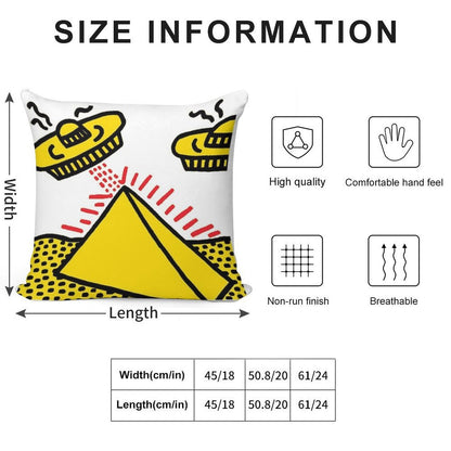 Haring Pop Art Soft Durable Construction Throw Pillow