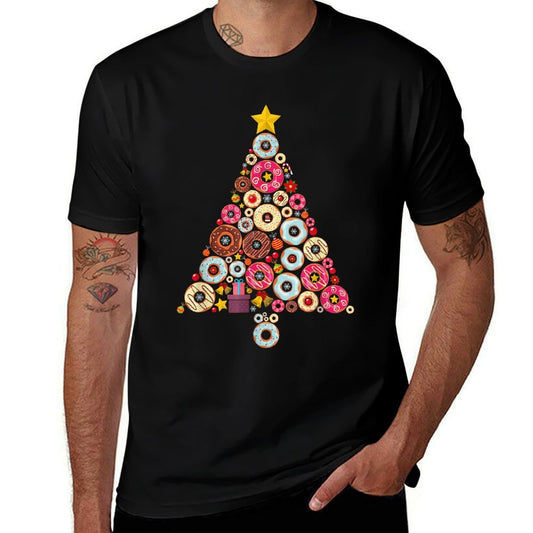 Donuts Christmas Tree Funny Doughnut Xmas Women Men Kids  Moisture-wicking T-Shirt