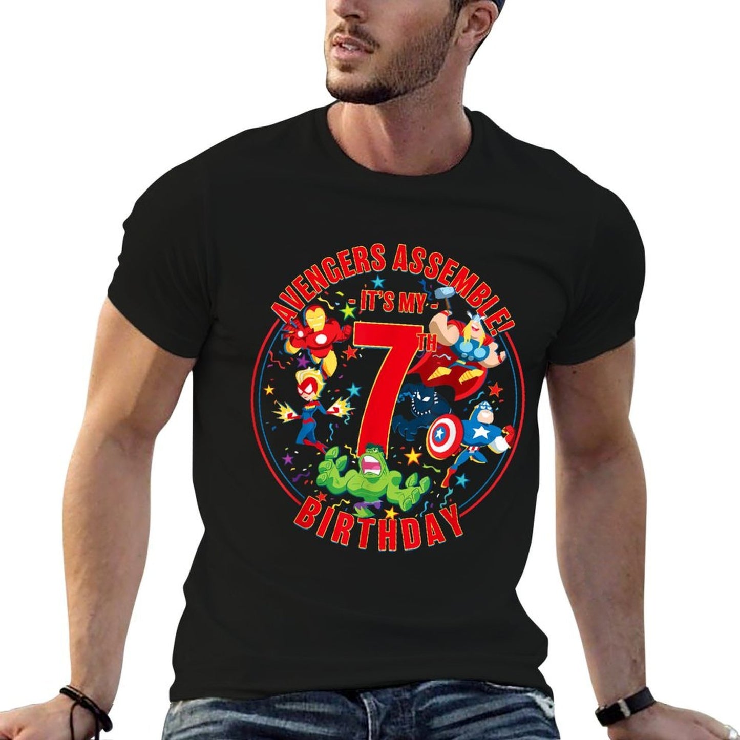 Marvel Avengers Assemble Its My 7th Birthday  Versatile T-Shirt