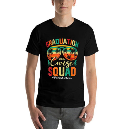 Graduation Cruise Squad 2025 Proud Mom Funny Cruising  Relaxed-fit T-Shirt