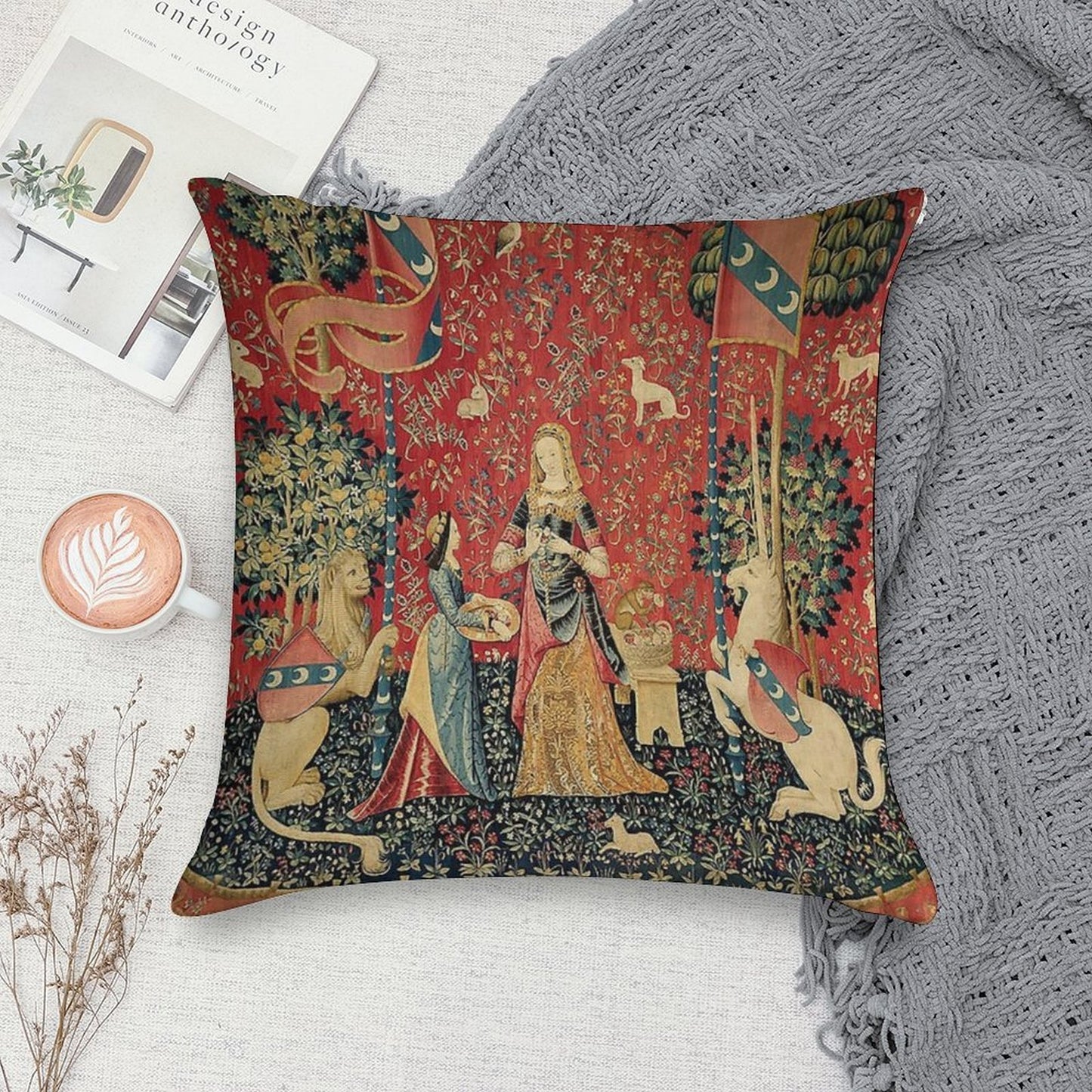 The Lady And The Unicorn À Mon Seul Désir Soft Easy Maintenance Throw Pillow