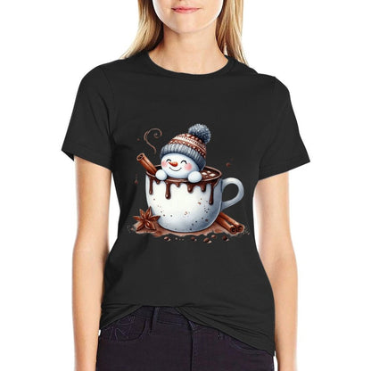 Cute Christmas Hot Chocolate Snowman  Odor-resistant T-Shirt