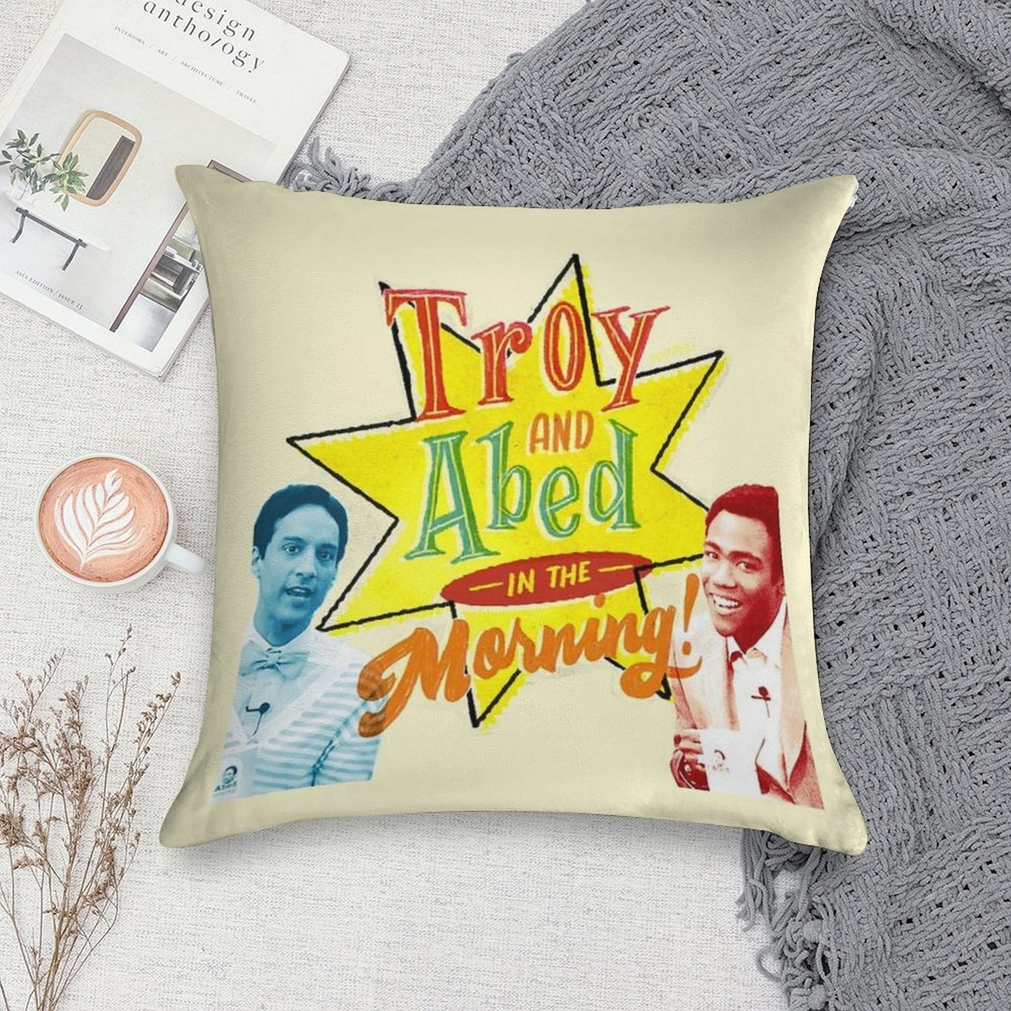 Troy And Abed in The Morning! Soft High-Density Material Throw Pillow