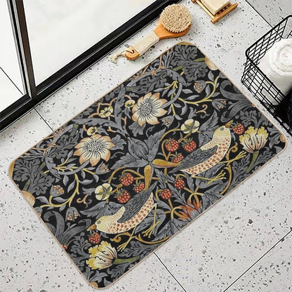 William Morris Strawberry Thief  Fade-Resistant Bath Mat