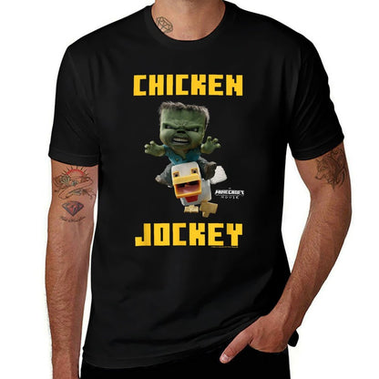 A Minecraft Movie Chicken Jockey Baby Zombie Logo  Lightweight T-Shirt