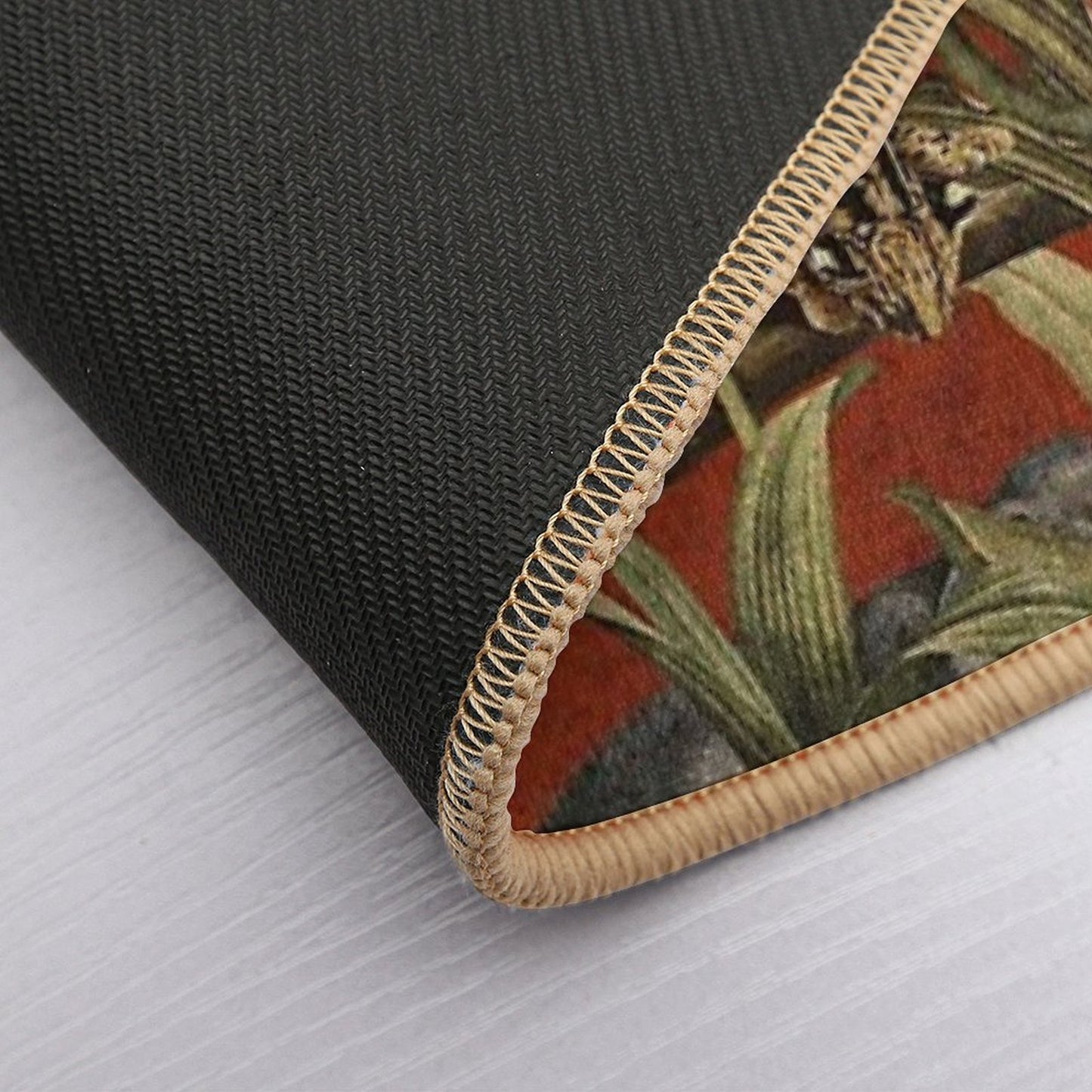 Red Vintage Tropical Jungle Botanical Garden Pattern Nightgarden  Eco-Friendly Bath Mat