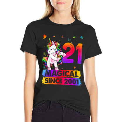 21 Year Old Unicorn Flossing 21st Birthday Unicorn Party  Lightweight T-Shirt