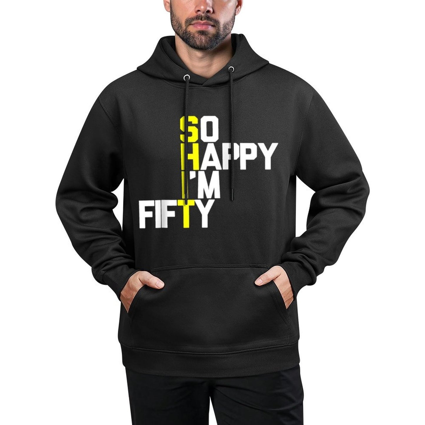 50th Birthday So Happy I'm 50 - Funny 50th Birthday Raglan Baseball Pilling-Resistant Hoodie