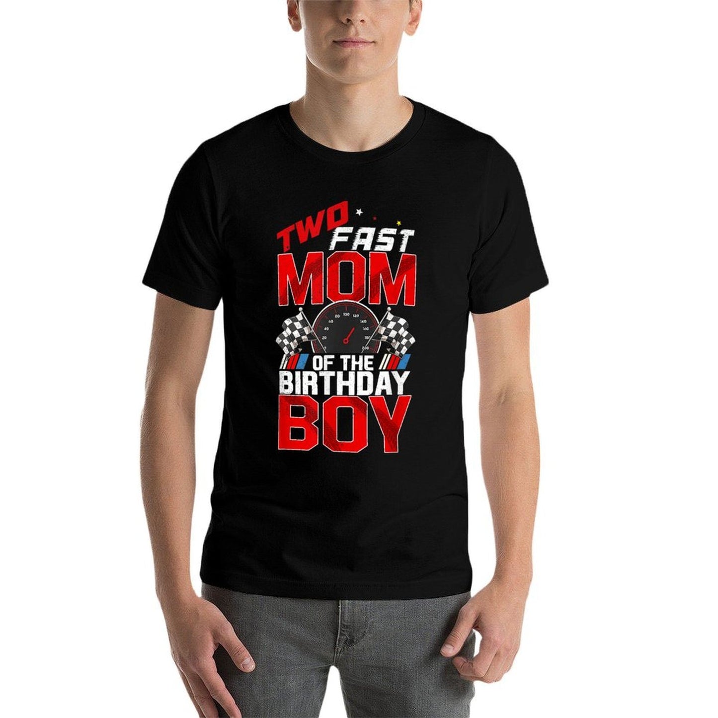 Two Fast Birthday Decorations Mom Of The Birthday Boy  Easy-care T-Shirt
