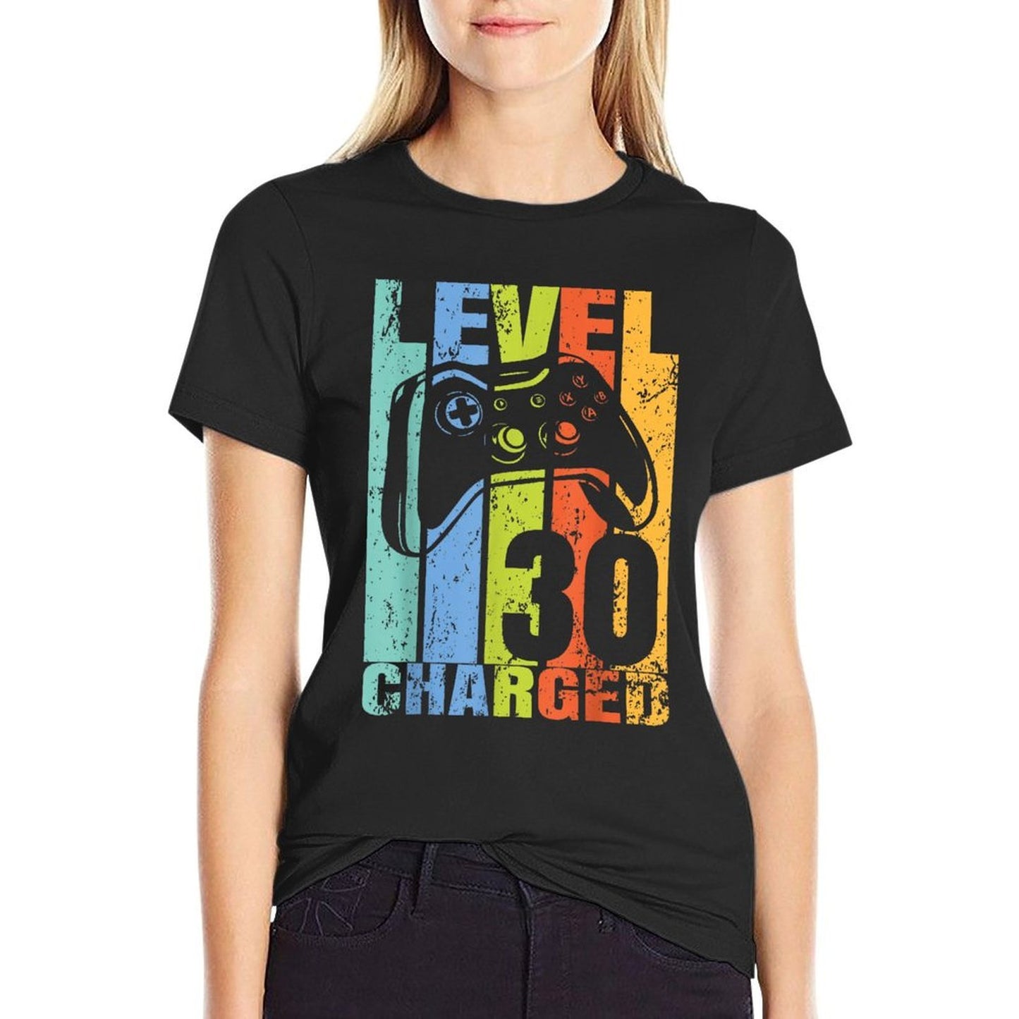 Level 30 Charged Birthday Decor For 30 Year Video Gamer  Lightweight T-Shirt