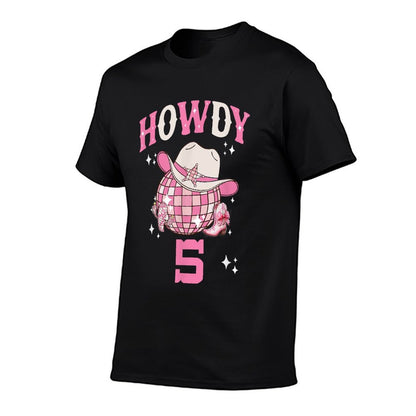 Howdy 5 Years Old Cowgirl 5th Birthday Western Girl  Odor-resistant T-Shirt