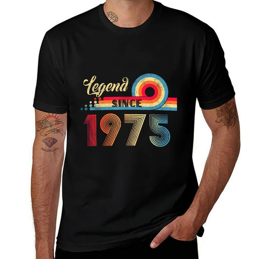 Legend Since 1975 Vintage 50th Birthday Retro 50 Year Old  Rolled Sleeves T-Shirt