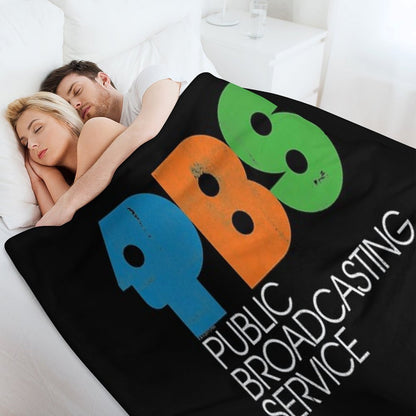 PBS Vintage Logo Distressed Multi-functional Throw Blanket