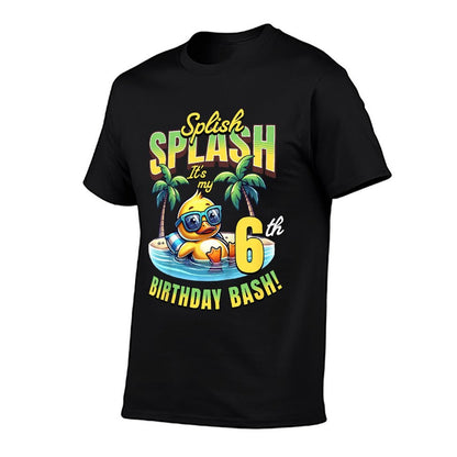 Kids Splish Splash 6th Birthday Bash Duck Beach Pool Party Kids  Moisture-wicking T-Shirt