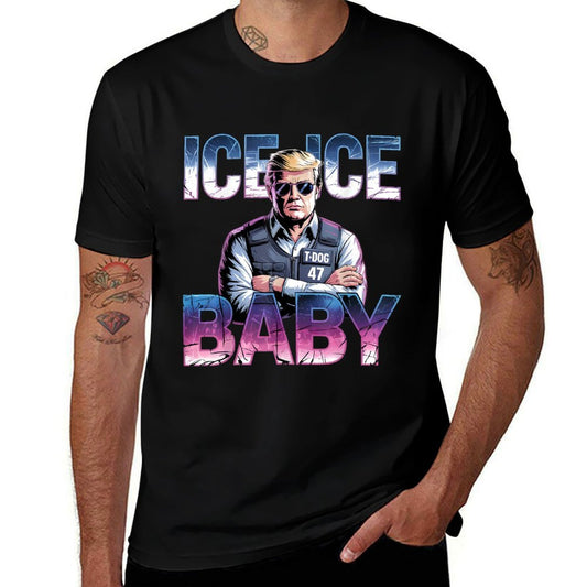 Trump Ice Ice Baby Funny Retro  Heathered Texture T-Shirt
