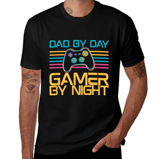 Dad By Day Gamer By Night Video Games Lover Gamer Dad  Odor-resistant T-Shirt