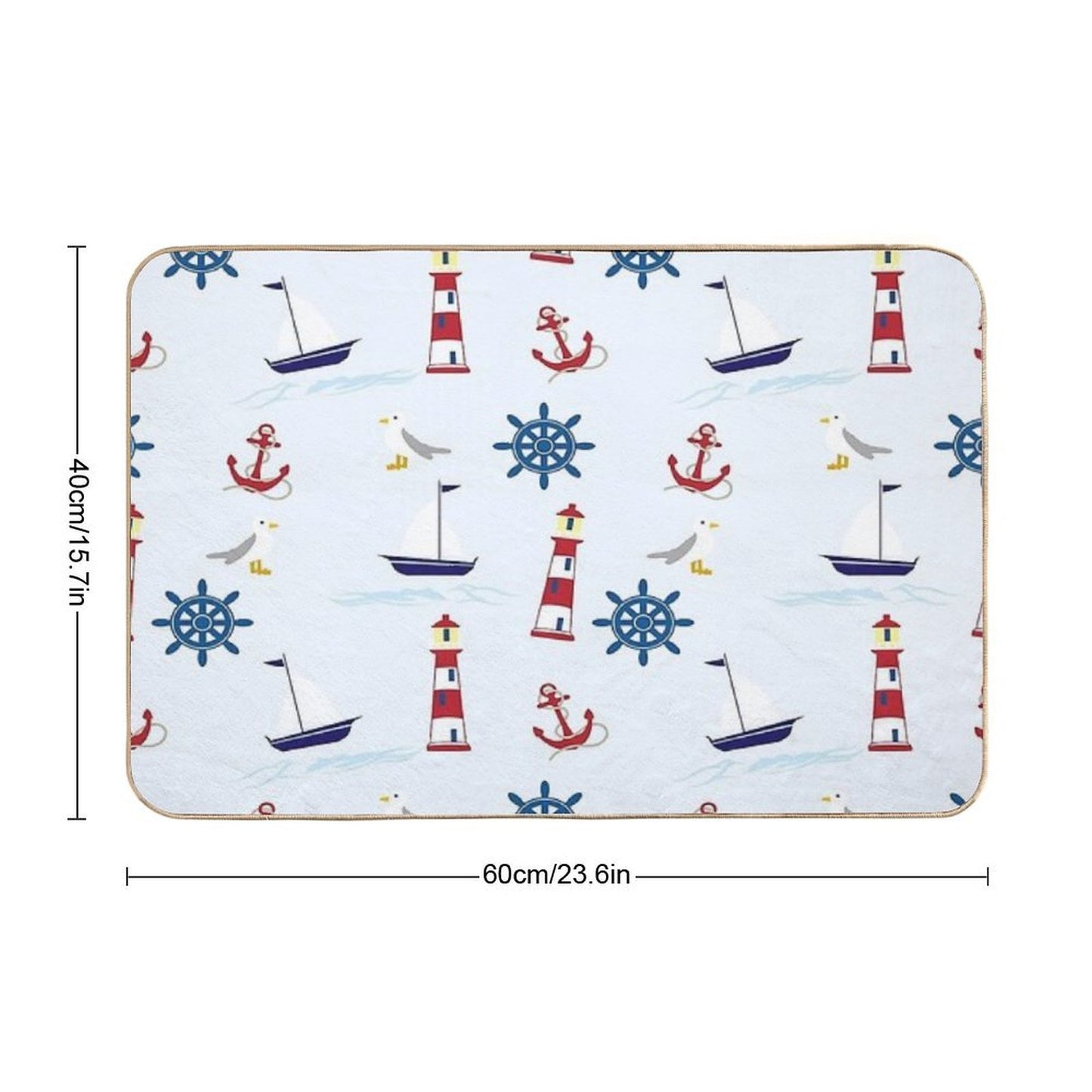 Lighthouse Sailor  Toxin-Free Bath Mat