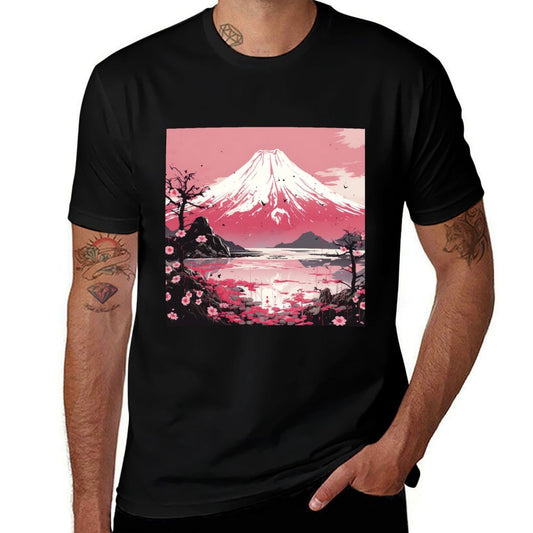 Nihon's Blossom Peaks Waterfall Symphony's Twilight Ballet  Eco-friendly Material T-Shirt