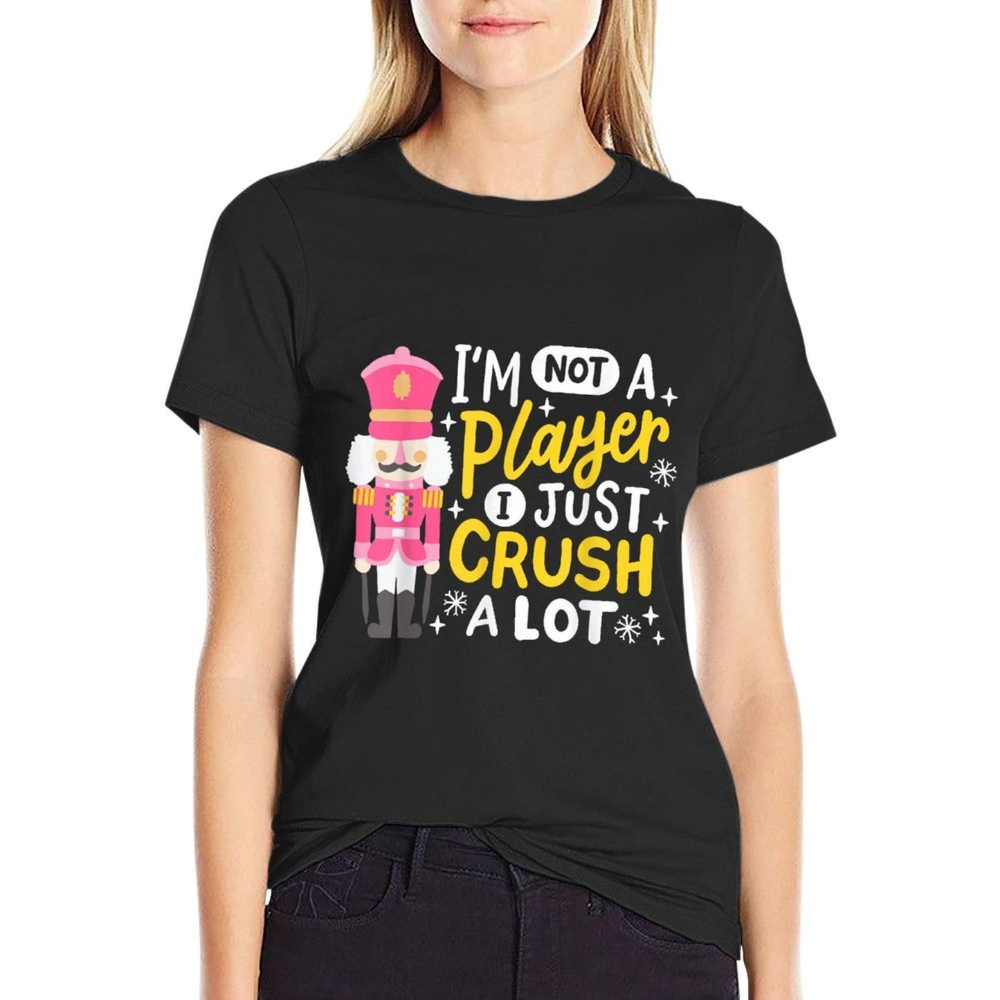 Im Not A Player Just Crush A Lot Funny Nutcracker Christmas  Heathered Texture T-Shirt