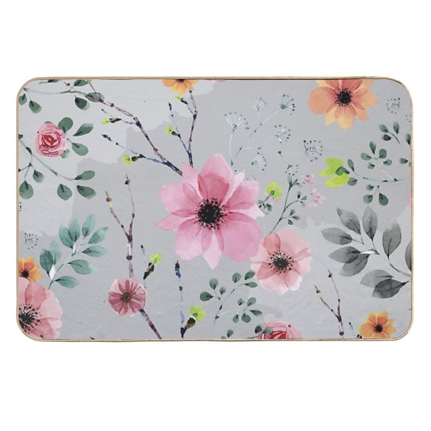 Watercolor Flowers XIV (different Flowers)  Eco-Friendly Bath Mat