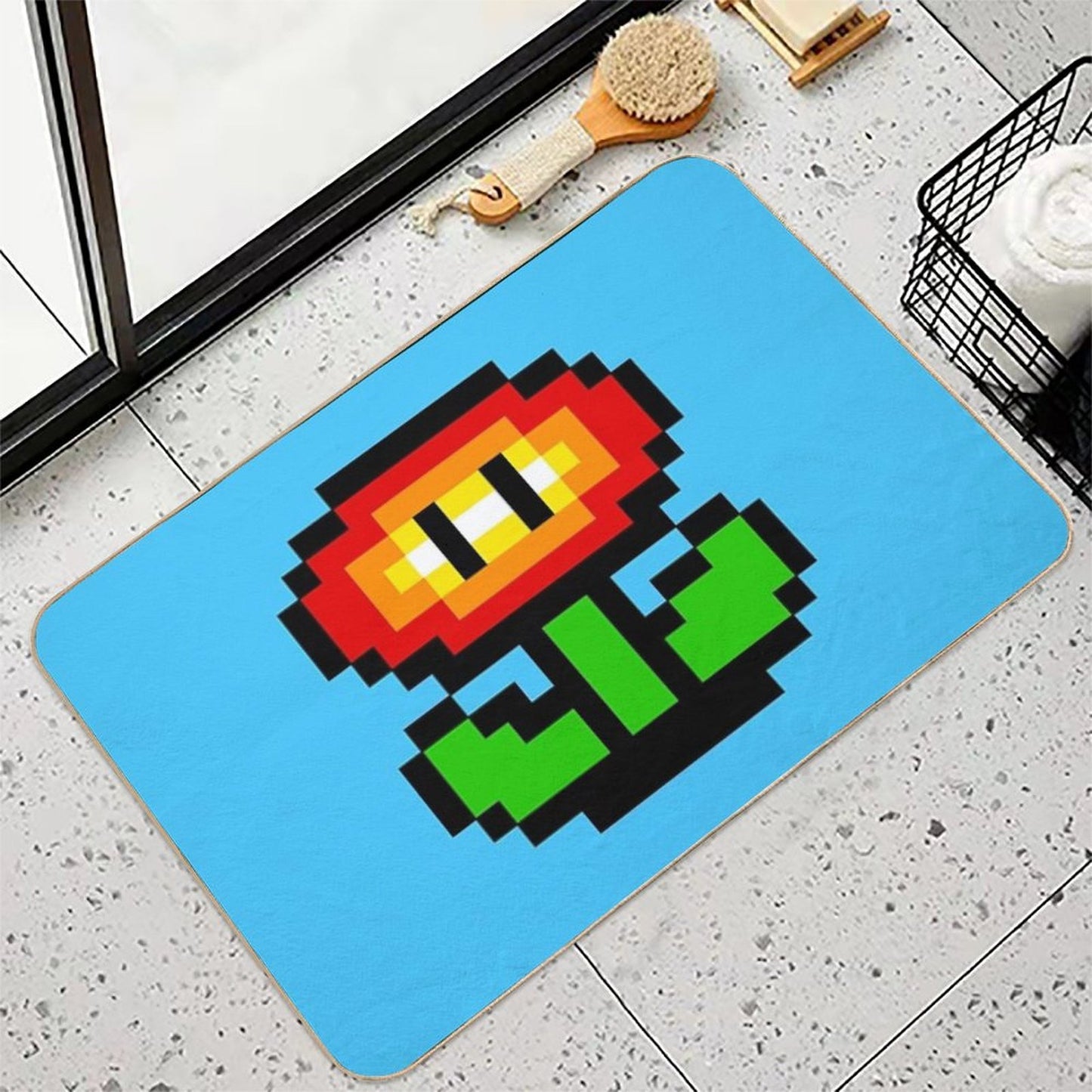 Fire Flower  Repositionable Bath Mat