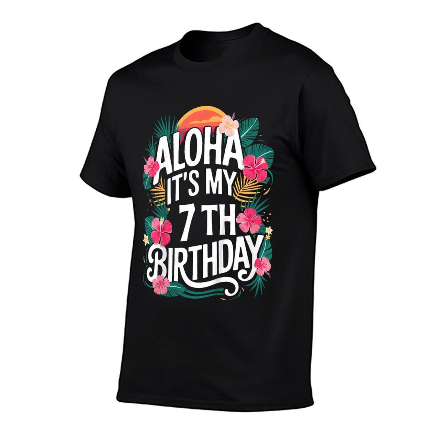 Kids Hawaii Aloha 7th Birthday Hawaiian Girl 7 Years Old  Classic T-Shirt