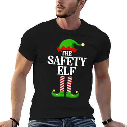 Safety Elf Family Matching Group Funny Christmas  Rolled Sleeves T-Shirt