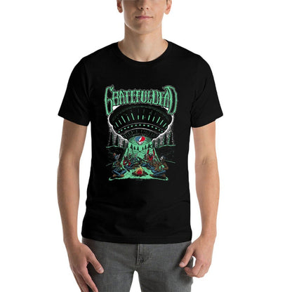 Grateful Dead Skeletons And Aliens Camping Band Durable T-Shirt
