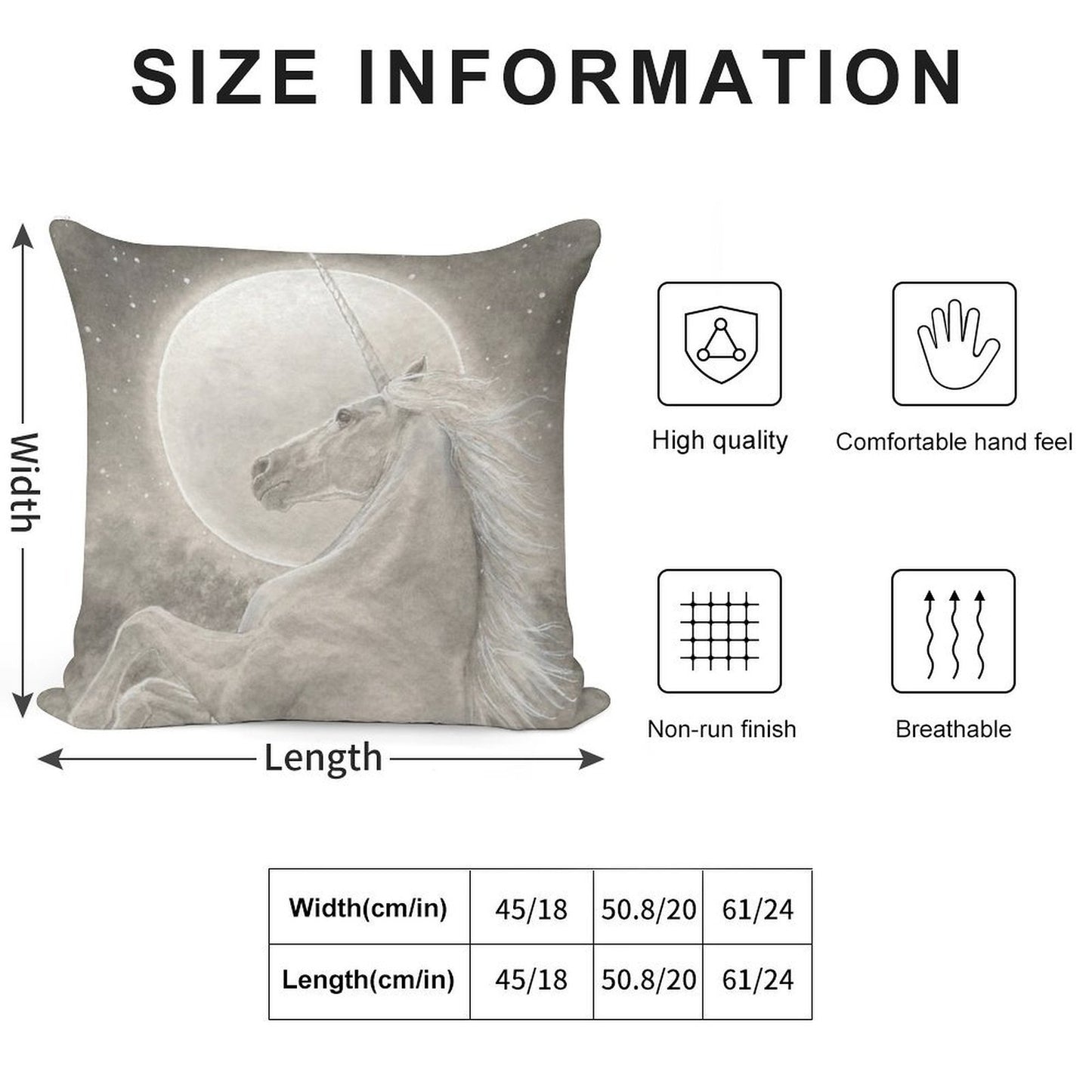 The Unicorn Soft Multiple Sizes Throw Pillow