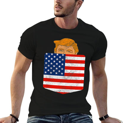 Trump In Your Pocket USA Election Trump For 2024 4th Of July  Oversized Silhouette T-Shirt