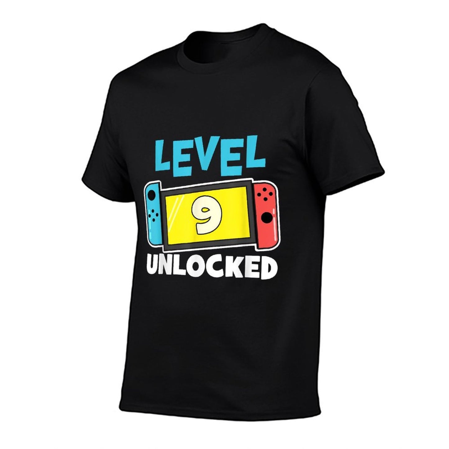 Level 9 Unlocked Gamer 9th Birthday Gift Video Game Lovers  Ribbed Collar T-Shirt