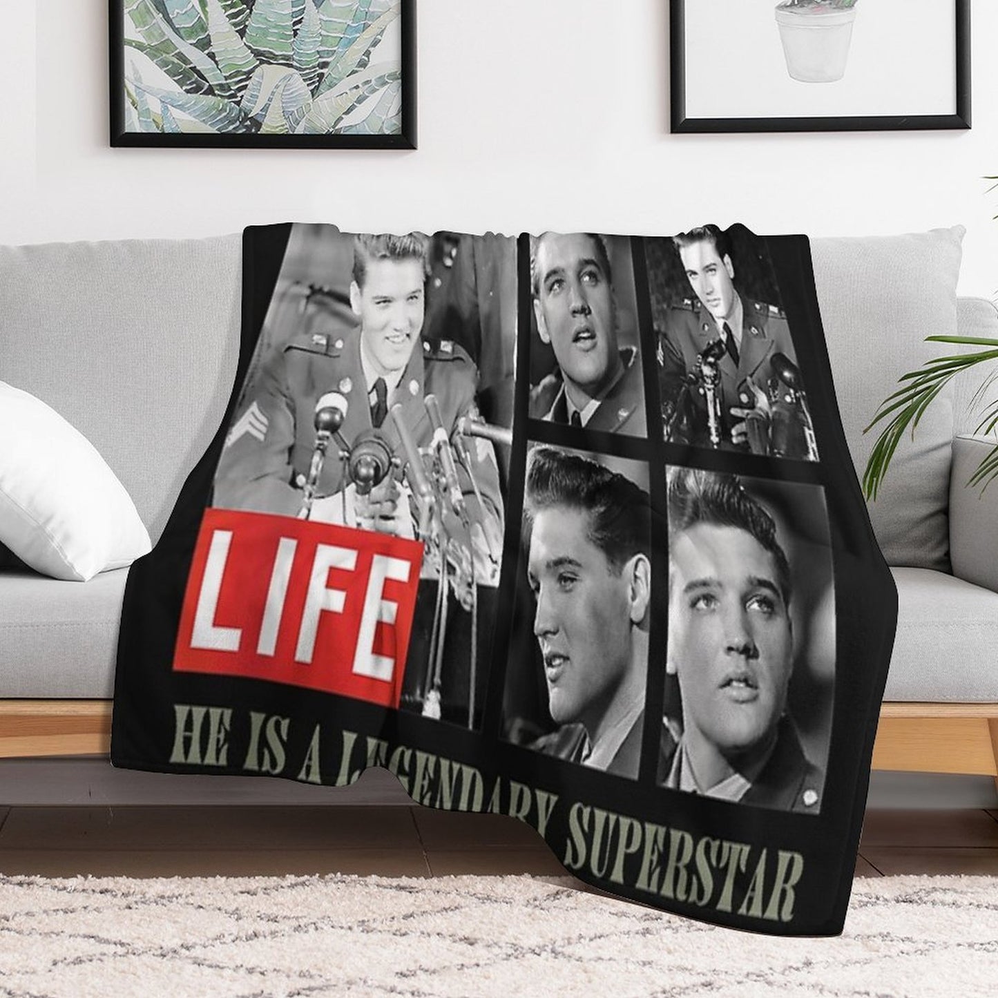 Vintage Picture Collection Travel-friendly Throw Blanket