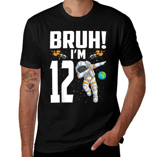 12th Birthday Astronaut Bruh I'm 12 Years Old Birthday  Quick-drying T-Shirt