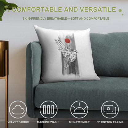 Flow of Life Red Edition Soft Skin-Friendly Throw Pillow