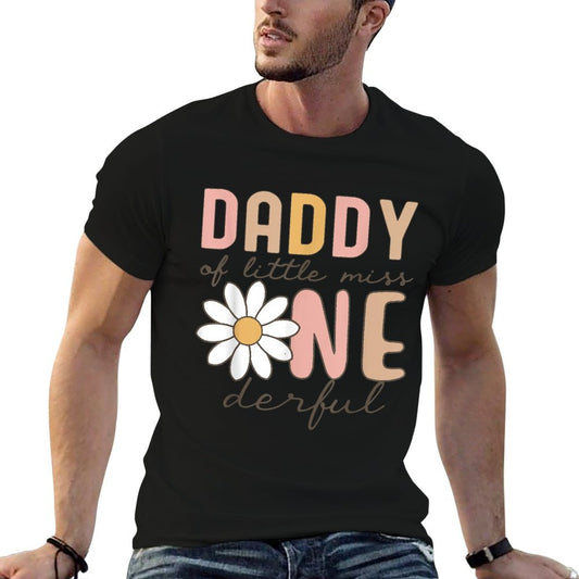 Daddy of Little Miss Onederful First Birthday Daisy Family  Easy-care T-Shirt