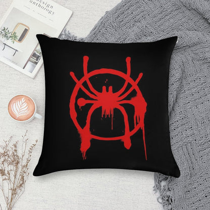 Miles Morales Into The Spider-Verse Logo Soft Fade-Resistant Throw Pillow