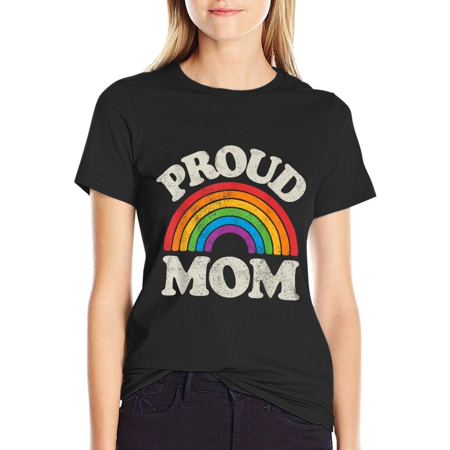 LGBTQ Proud Mom Gay Pride LGBT Ally Rainbow Mother's Day  Graphic-printed T-Shirt