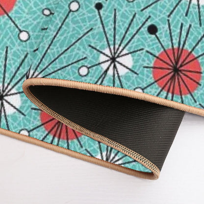 Mid Century Aqua Orange Durable Bath Mat