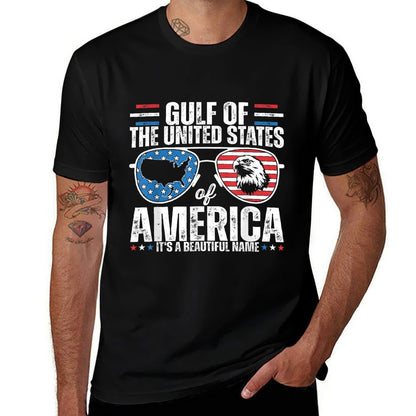 Gulf of USA America Flag Pride Patriotic Gulf of US America Heathered Texture T-Shirt