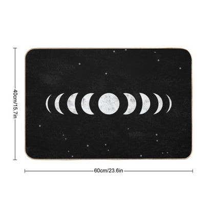 Moon Phase • Black & White  Eco-Friendly Bath Mat