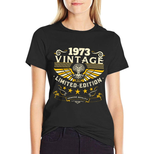 Vintage 50th Birthday Decorations Men Funny 1973 50 Birthday  High-quality Stitching T-Shirt