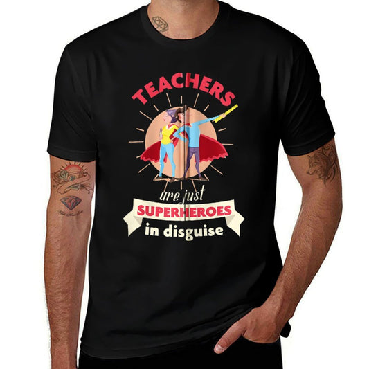 Teachers Are Superheroes in Disguise - Funny BTS T Zip  High-quality Stitching T-Shirt