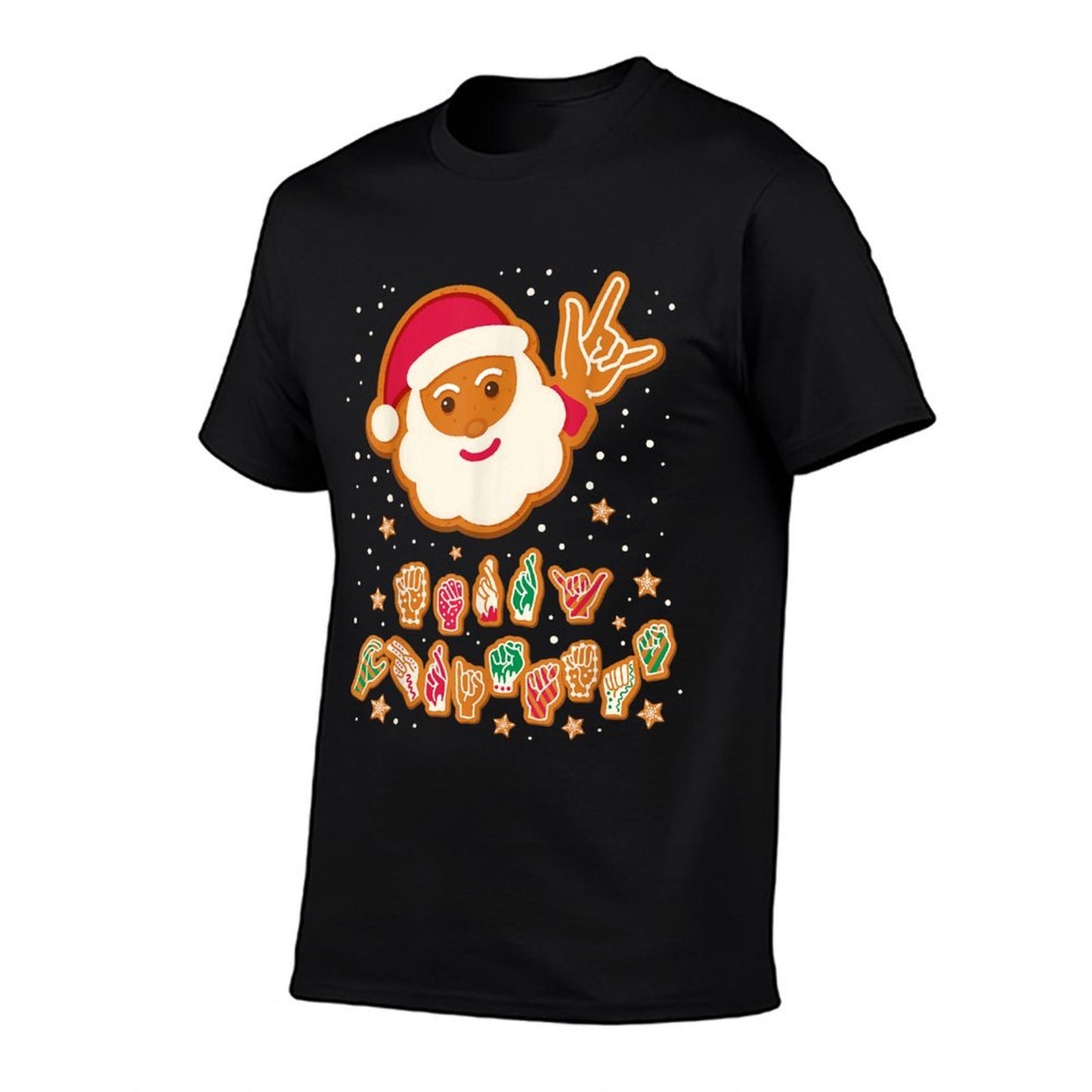ASL Christmas Santa Signing Merry Christmas Sign Language  Stretchy T-Shirt