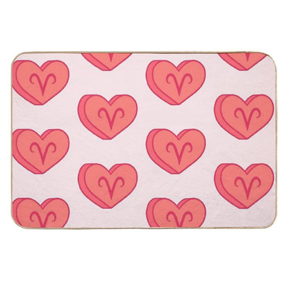 Astrology Aries Heart  Easy Maintenance Bath Mat