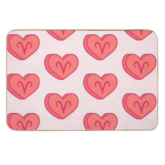 Astrology Aries Heart  Easy Maintenance Bath Mat