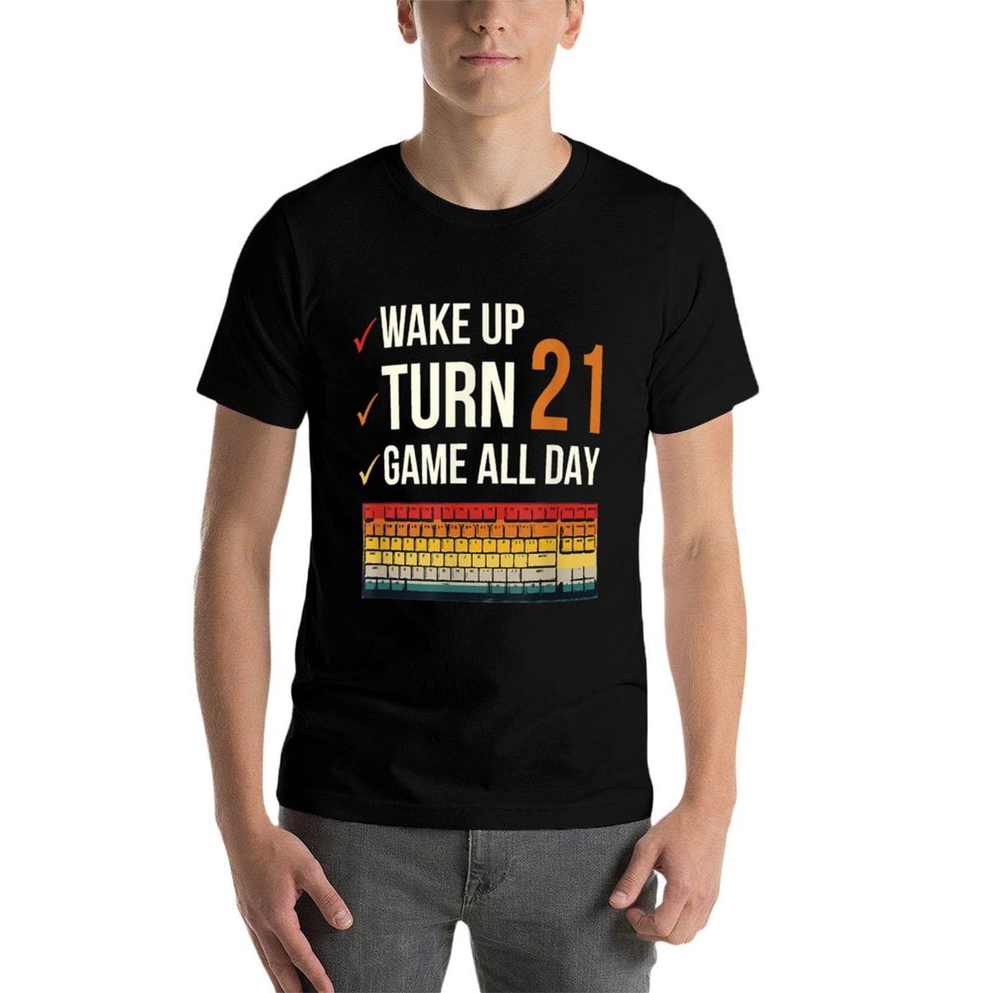Game All Day Gamer 21 Years Old Gaming 21st Birthday  Trendy Pattern T-Shirt